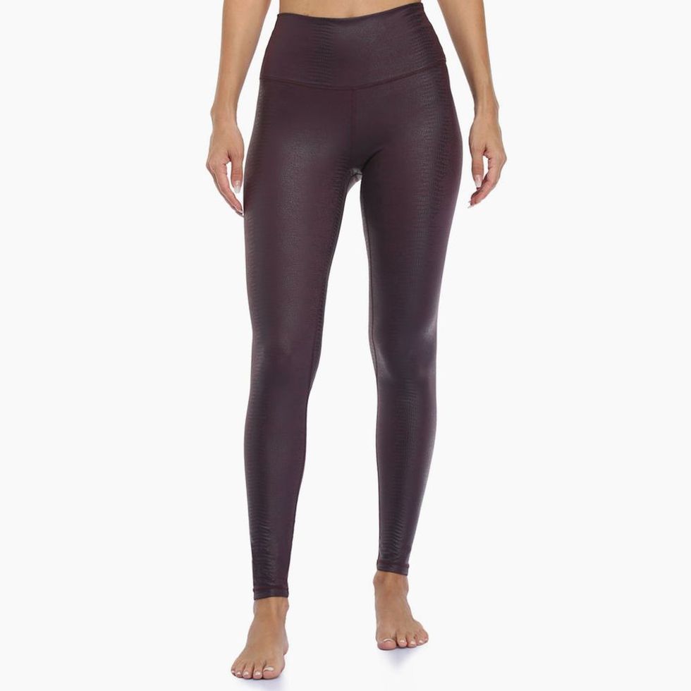 Faux Leather Snakeskin Legging - Brown - L.A. Green