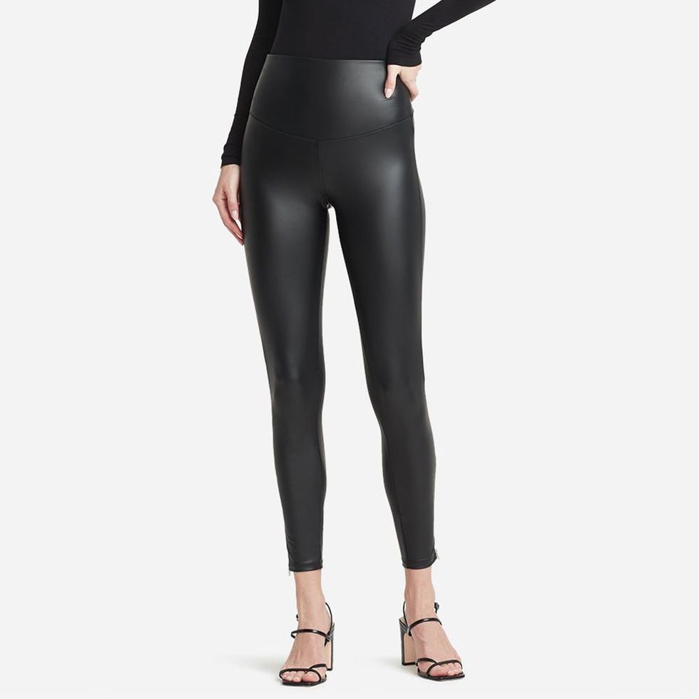 $110 Michael Kors Women's Black Faux-Leather Leggings Pants Size XL