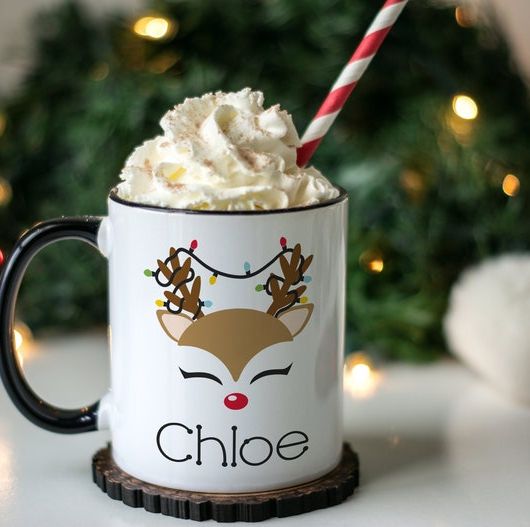  Personalized Christmas Mugs with Names - Bear Hot Chocolate  Cups for Kids, Personalized with Kids Name Child's Mug Customized  Dishwasher Safe Mug : Home & Kitchen