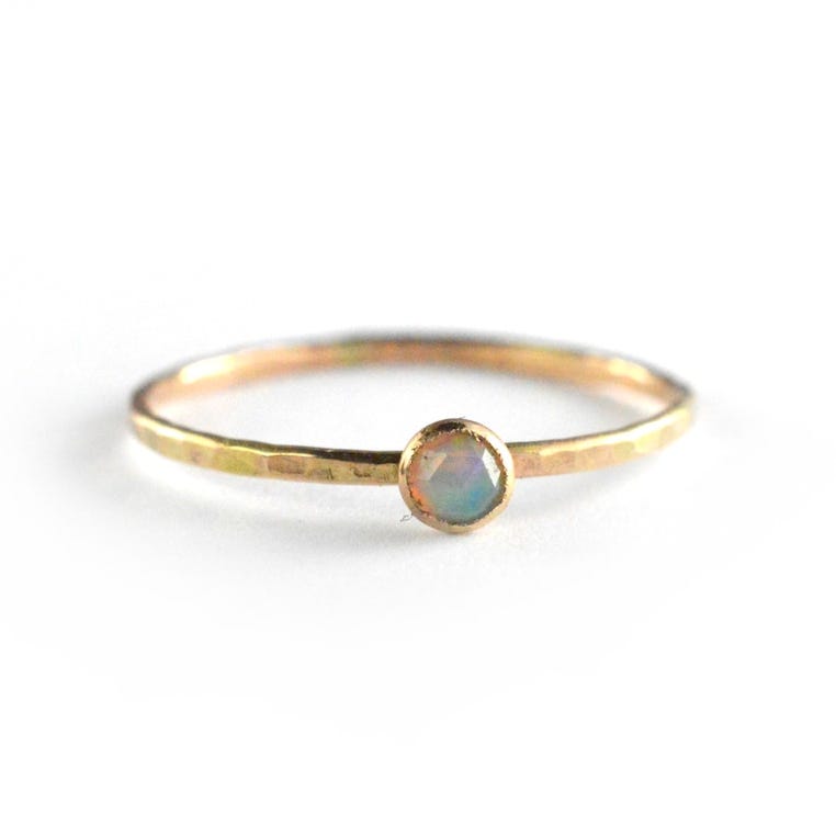 Tiny Birthstone Stacking Ring Tiny Birthstone Stacking Ring