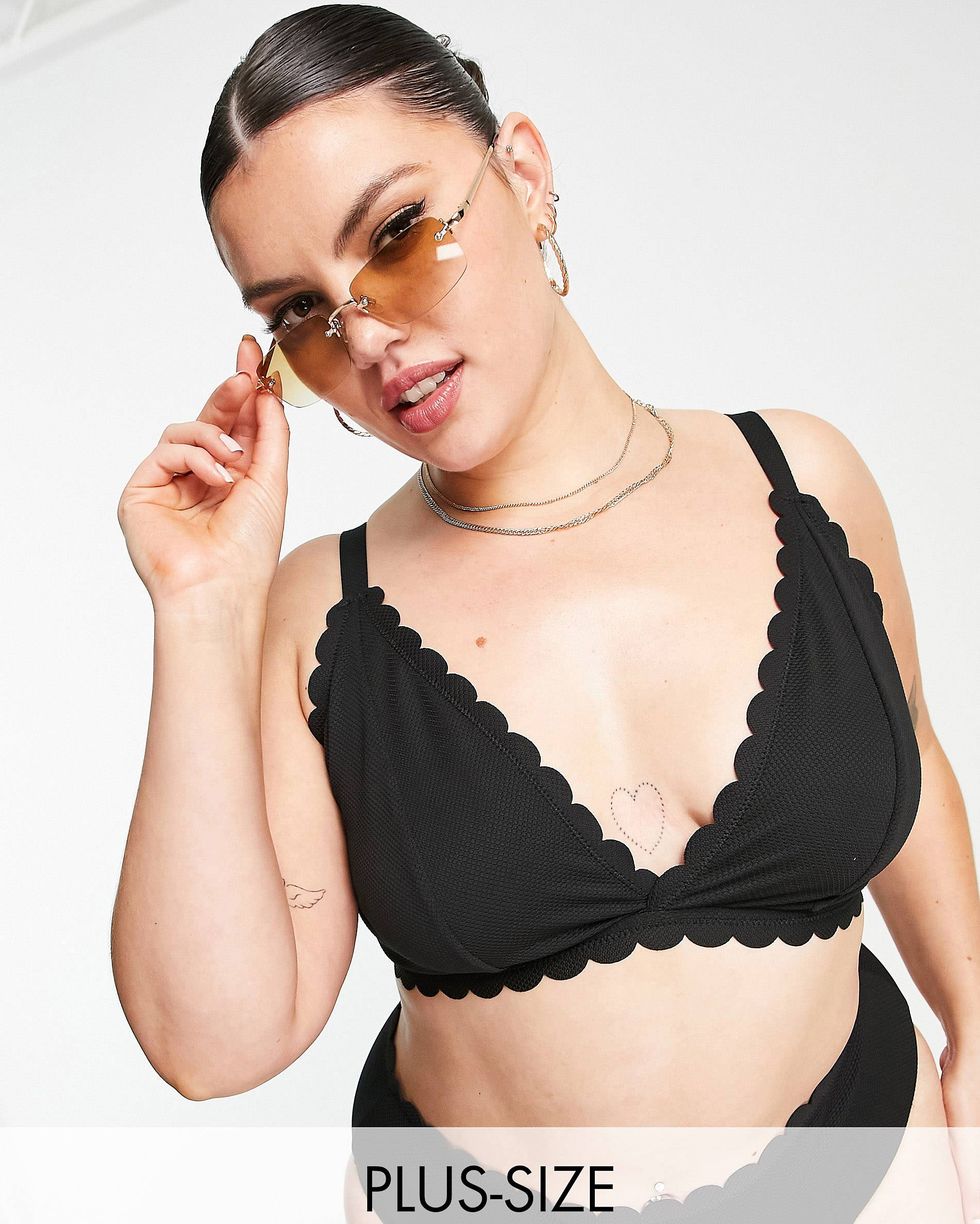 Long-Line Underwire Plus-Size Bralette Swim Top