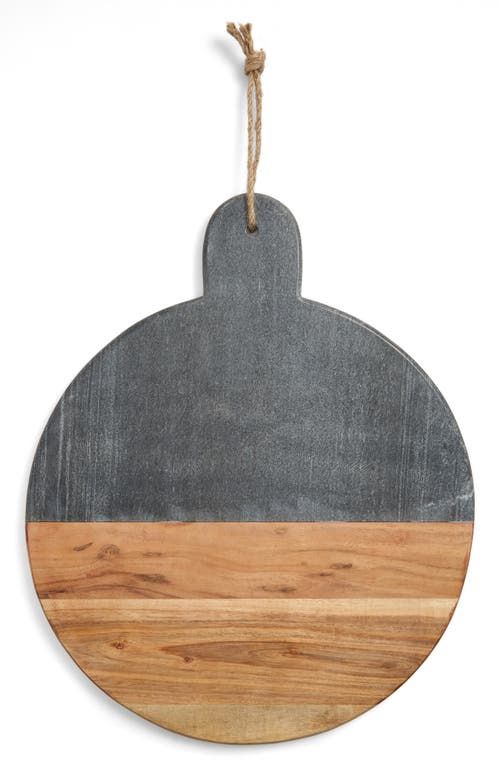 Round Marble & Acacia Wood Serving Board