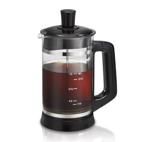 Secura French Press Coffee Maker, Double-Wall 304 Grade  Stainless Steel Coffee Press with 2 Extra Screens, 34oz (1L), Black: Home &  Kitchen