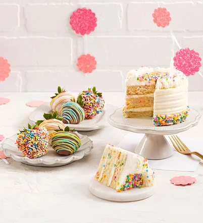 Shari's Berries Time To Celebrate Birthday Cake with Birthday Strawberries