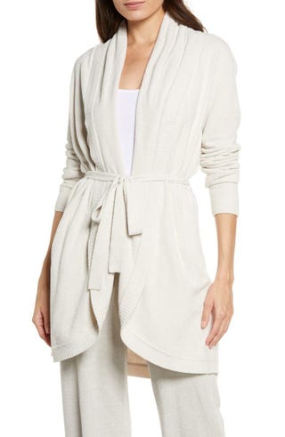  Longline Shawl Collar Cardigan