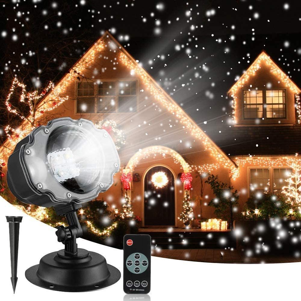 Moving Sparkling LED Warm White Stars Wall Landscape Light Projector Xmas Lamp 