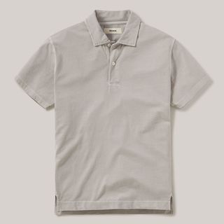 Suede cotton polo shirt