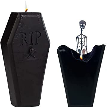 Gothic Coffin Skeleton Candle 