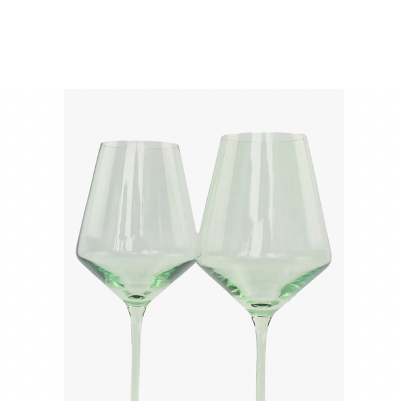 Estelle Colored Glass Set of 2 Stem Wine Glasses 