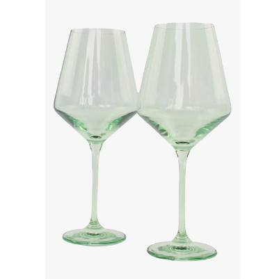 Estelle Colored Glass Set of 2 Stem Wine Glasses 