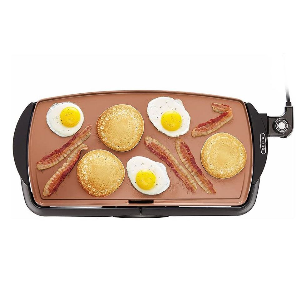  Hamilton Beach 4-in-1 Indoor Grill & Electric Griddle Combo  with Bacon Cooker, Opens Flat to Double Cooking Surface, Removable Nonstick  Plates, Black & Silver (25601): Home & Kitchen