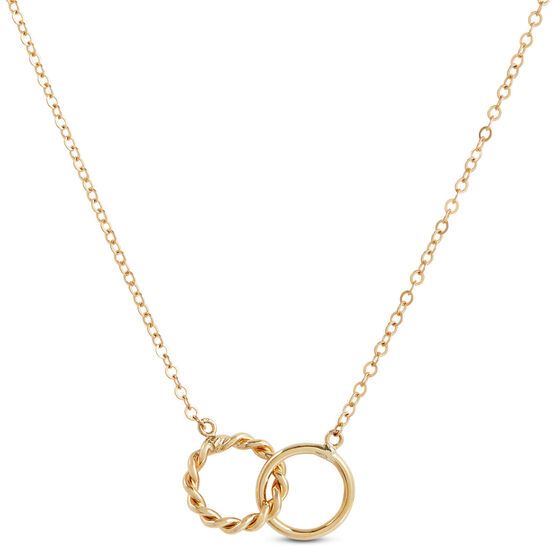 Interlocking Double-Twist 14K-Gold Ring Necklace