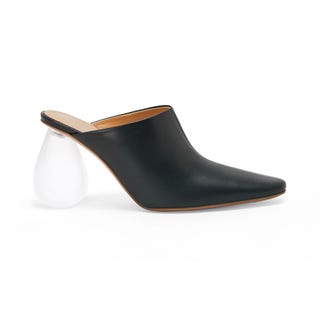 Drop heel mule in calfskin