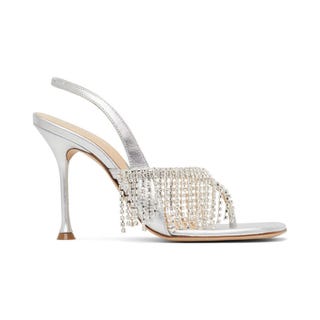 Silver Crystal Heeled Sandals