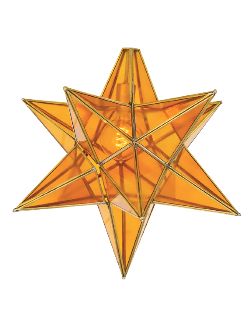 Amber Glass Star Pendant Light