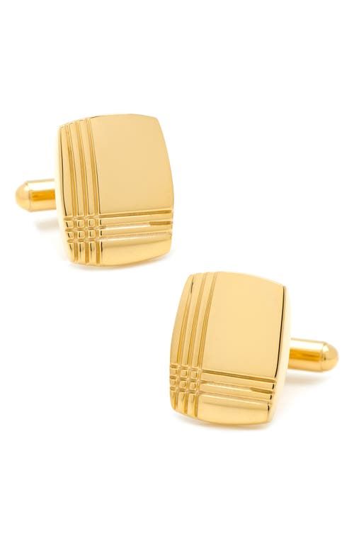 Tartan Engraved Cuff Links in Gold at Nordstrom