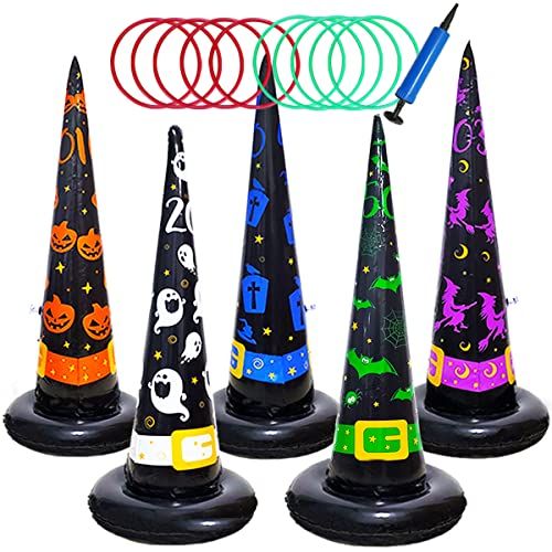 Halloween Games Inflatable Witch Hat Ring Toss Game
