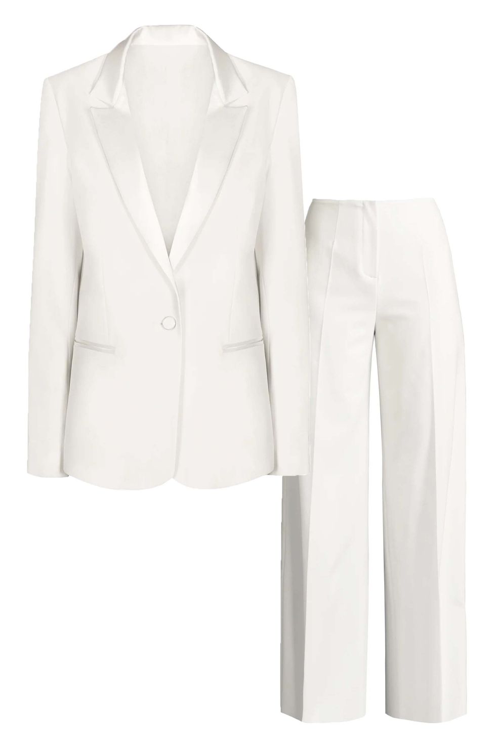 White Blazer Trouser Suit for Women, White Pantsuit for Women, 3-piece  Pantsuit for Women, Bridal Pantsuit Civil Wedding, Summer Blazer Suit 