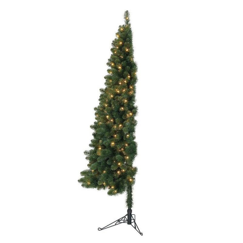 Pre-Lit Artificial Half Christmas Tree