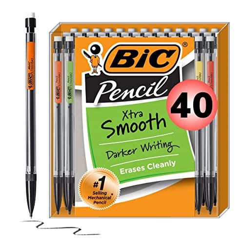 BIC Xtra-Smooth Mechanical Pencils With Erasers, 40-Count 