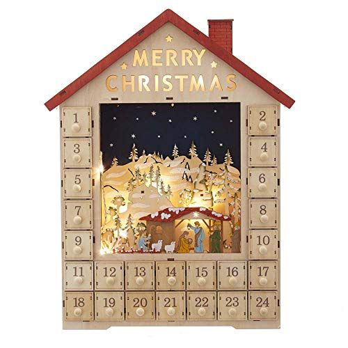 Light-Up Advent Calendar with Nativity Scene 