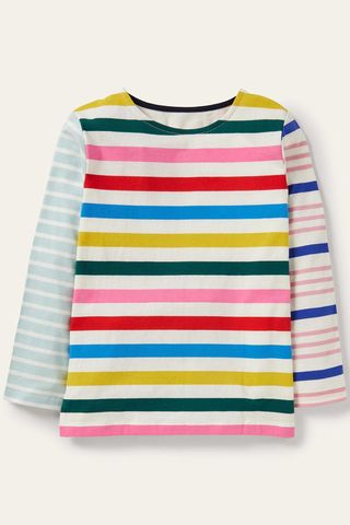 Repurposed Breton T-shirt - Rainbow Multi