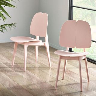Mira set of 2 dining chairs in pink