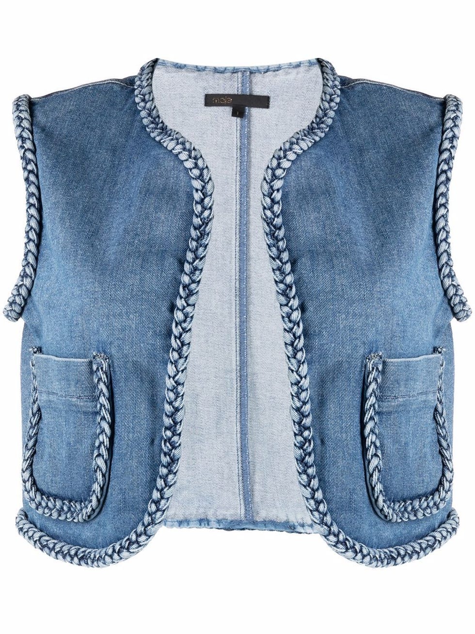 Cropped denim waistcoat - £153