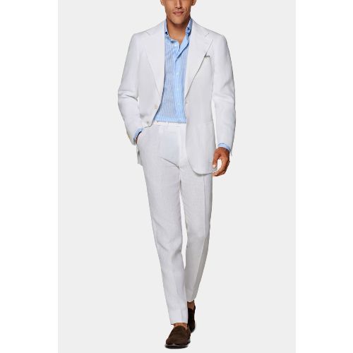 Off-White Custom Made Linen Suit
