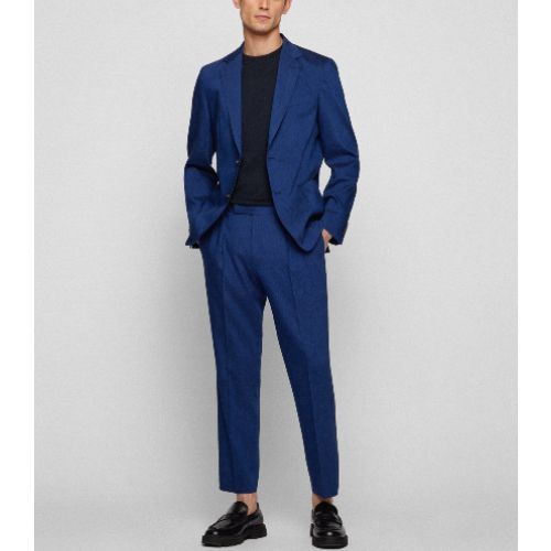 Slim-Fit Suit In A Melange Linen Blend