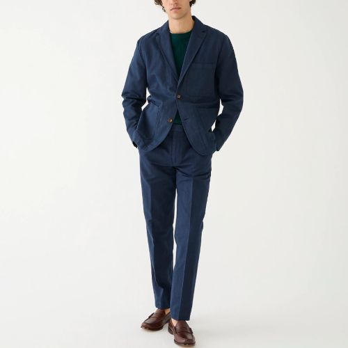 Garment-Dyed Cotton-Linen Chino Suit Jacket