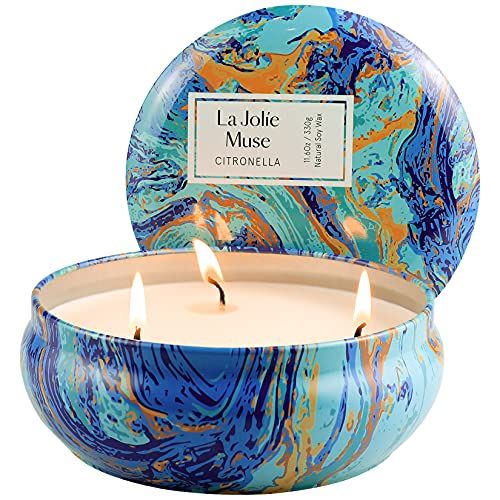 Large Soy Wax, Citronella Candles Outdoors