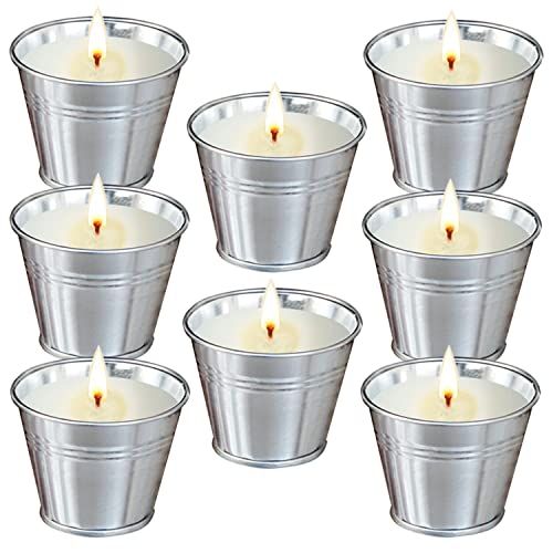 Camping Garden Indoors Insect Mosquito Repellent Candles for Outdoors Soy Wax Scented Candles Set of 8 SUPERSUN Citronella Candles 