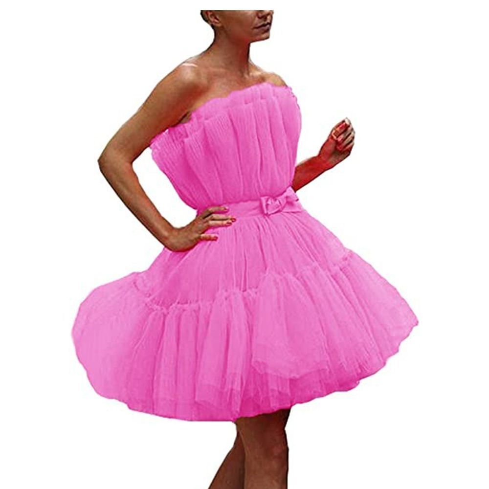 Strapless Pink Tulle Dress