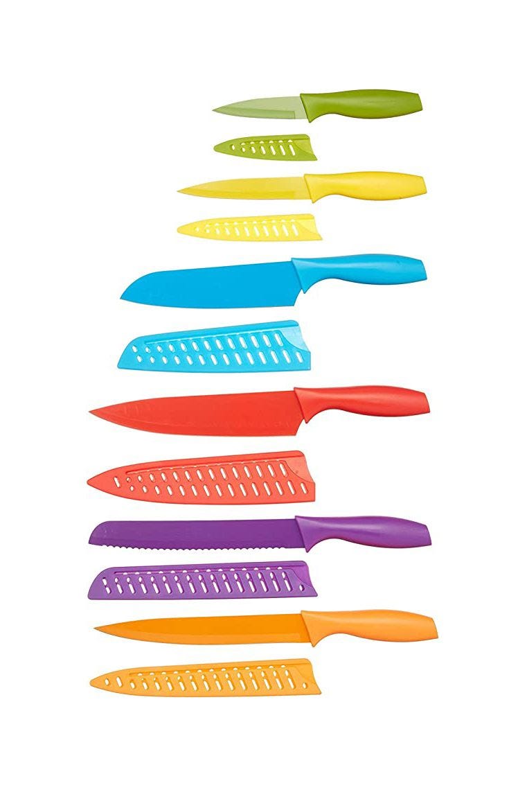 12-Piece Color-Coded Kitchen Knife Set