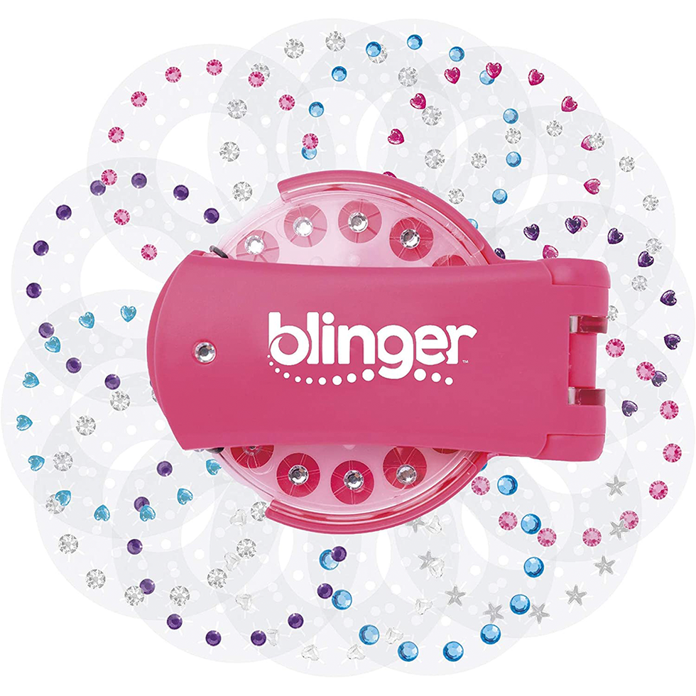 blinger Starter Kit, Women's Hair Styling Tool + 75 Precision-Cut Glass  Crystals, Bling Hair in Seconds! Bedazzling Multi-Faceted Gems, Hair-Safe  – Bling In Brush Out