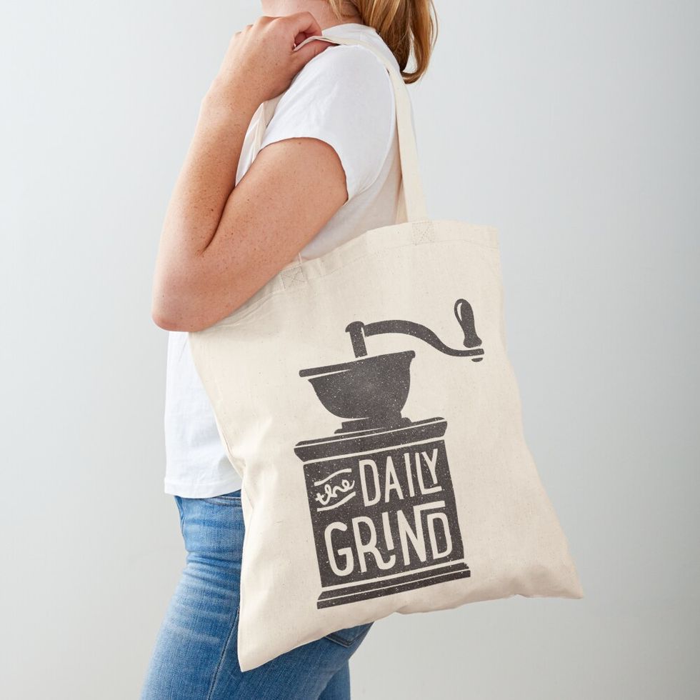 Red Bubble THE DAILY GRIND Tote Bag