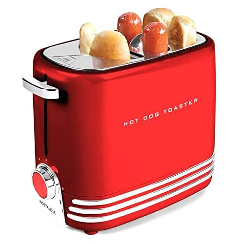 2 Slot Hot Dog and Bun Toaster with Mini Tongs