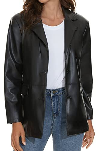 Faux Leather Blazer Jacket