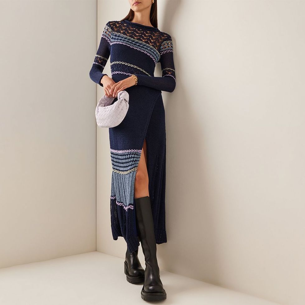Ayda Mixed-Knit Maxi Dress