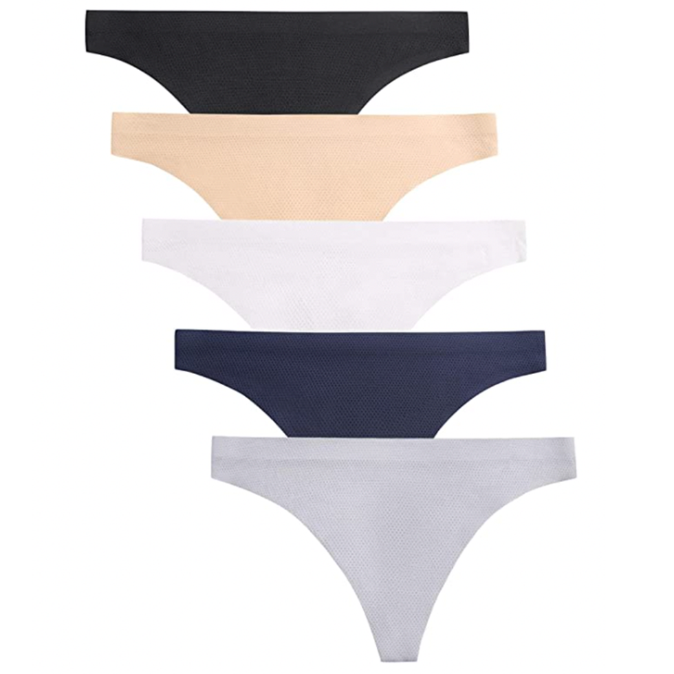 KUKU PANDA No Show Panties for Women Seamless Workout Underwear Invisible  Nylon Spandex Undies for Ladies 6 Pack Set