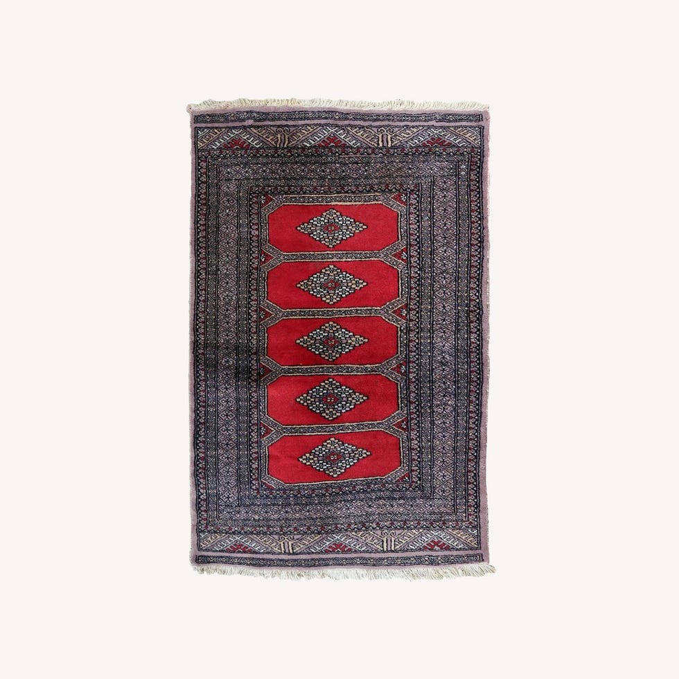 Handmade Vintage Uzbek Bukhara Rug