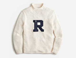 Heritage Cotton Roll Neck Letter Sweater