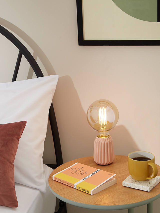 ANYDAY John Lewis & Partners Ceramic Bulbholder Table Lamp - Pale Pink