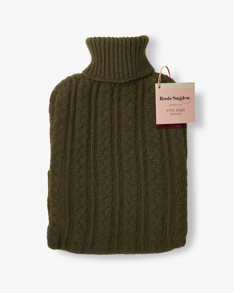 Cable-Knit Cashmere Hot Water Bottle Cover