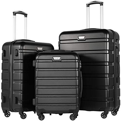 Hardshell Lightweight Luggage with Spinner Wheels and TSA Lock, 3-Piece Set