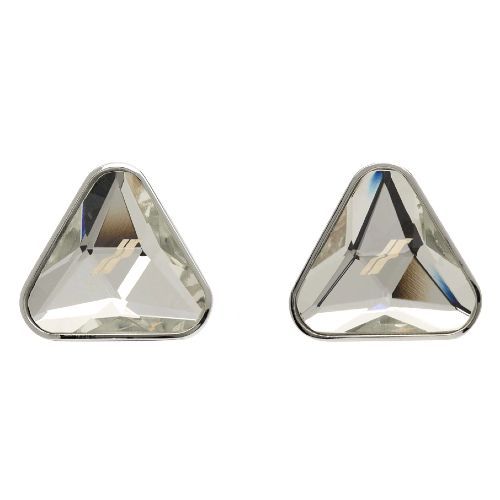 Silver Crystal Triangle-Shape Cut Earrings