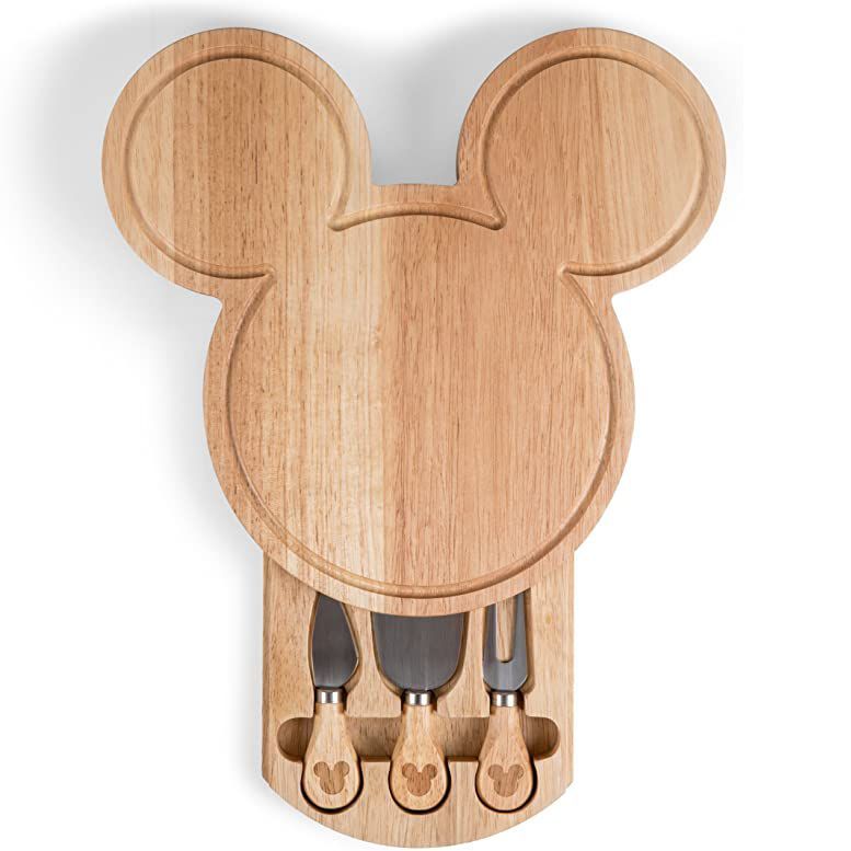 Mickey Mouse Wood Cheese Board and Knife Set