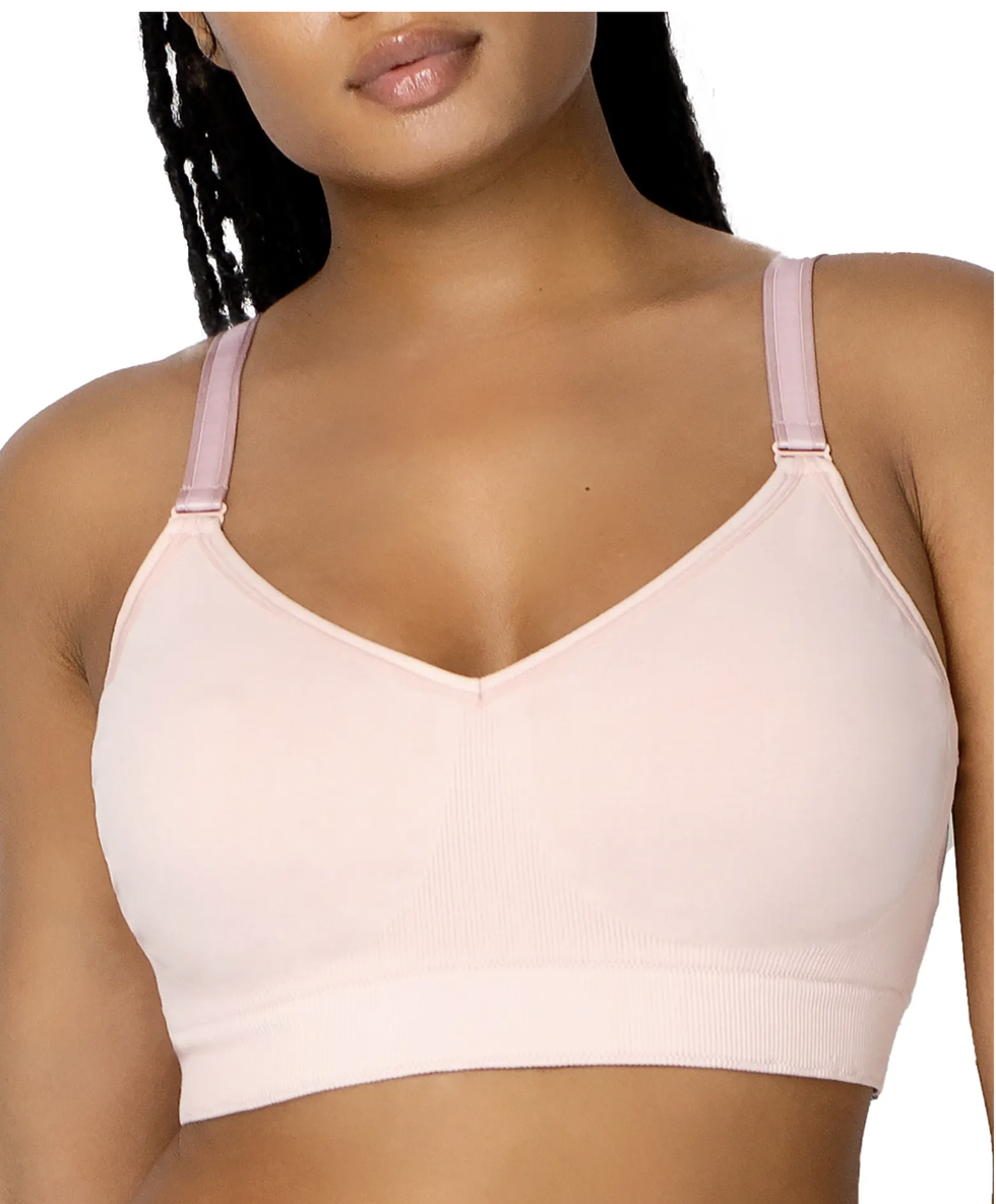 Curvy Couture Women's Smooth Seamless Comfort Longline Wireless Bra Olive  Night L : Target