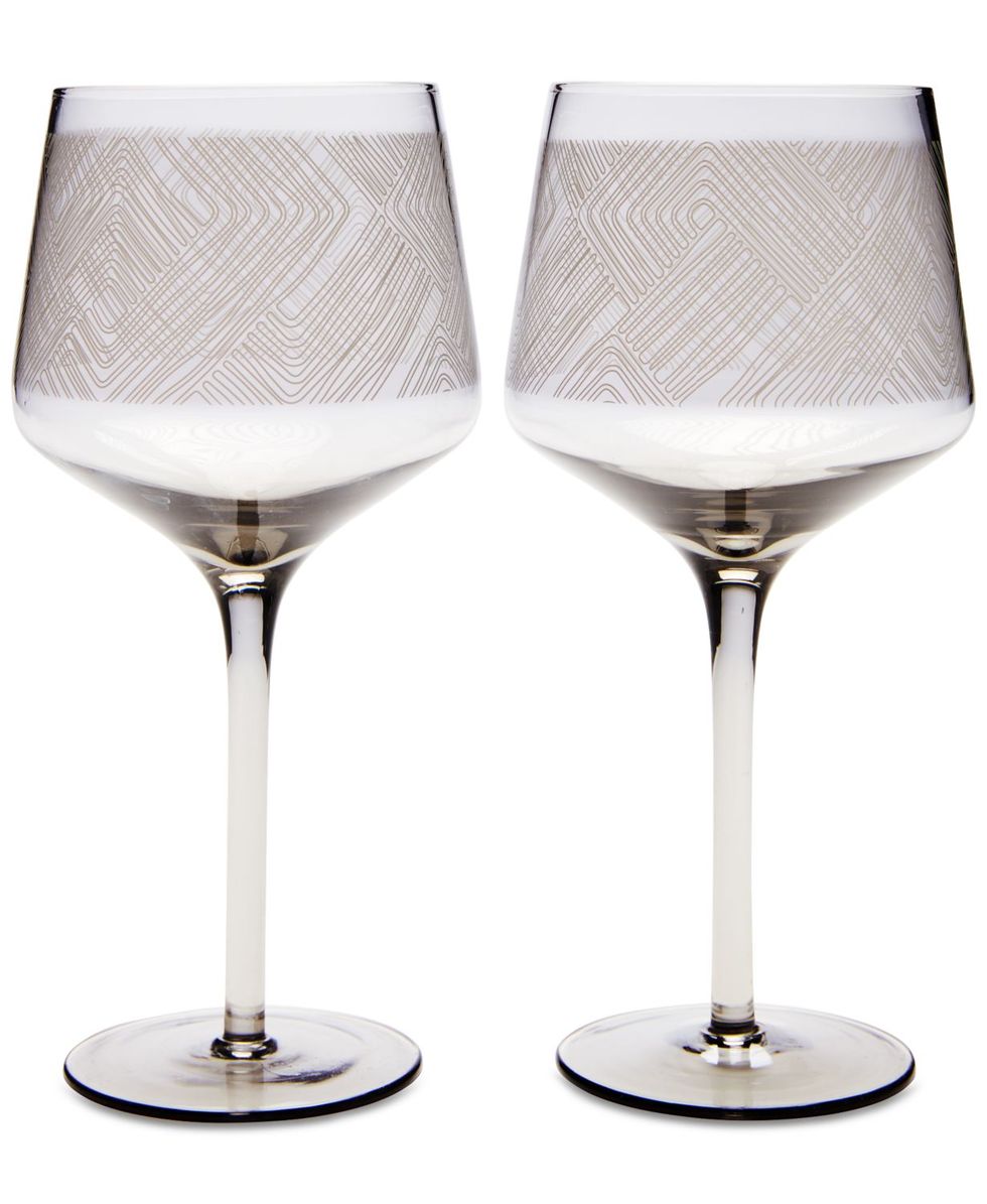 Wine Glasses with Decals